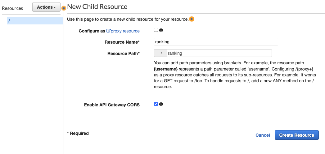 Configuring API Gateway :: Start Full Stack Game with GameLift